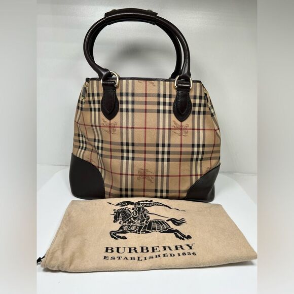 Burberry Haymarket Check Top Handle Bag - Picture 1 of 16